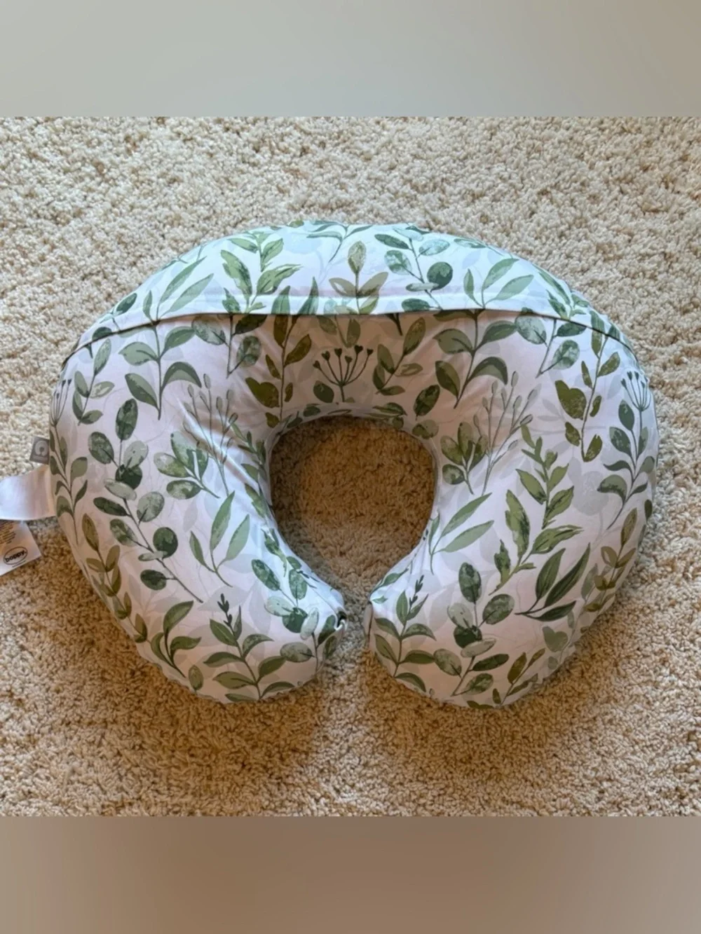 Boppy Original Nursing Pillow Green Botanical Eucalyptus Leaves Cover EUC
